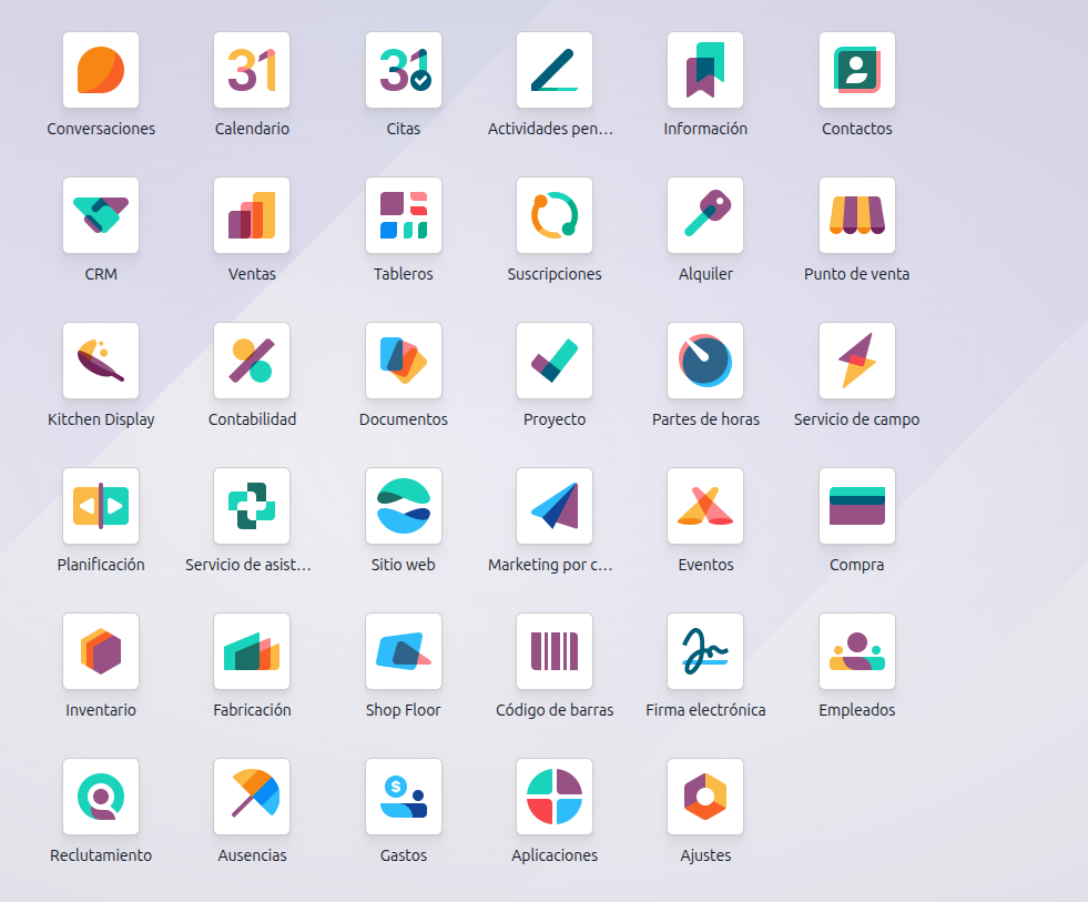 Integracion entre aplicaciones Aplicaciones Odoo