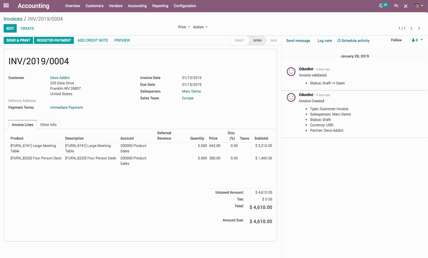 Odoo app facturación